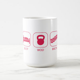 Caneca De Café Bacon do sono WOD - levantamento do exercício e d