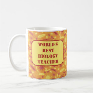 Caneca De Café Bactéria Brilhante Microorganismo laranja