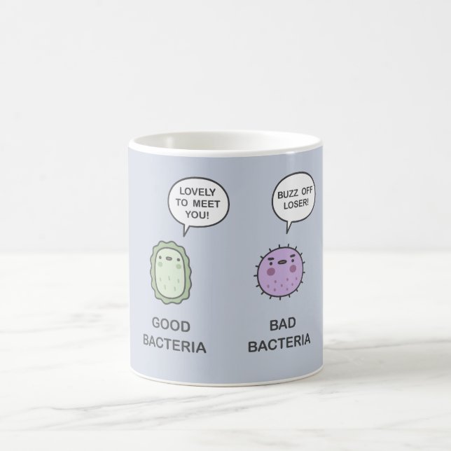 Caneca De Café Bacterias Boas, Bactérias Más (Centro)
