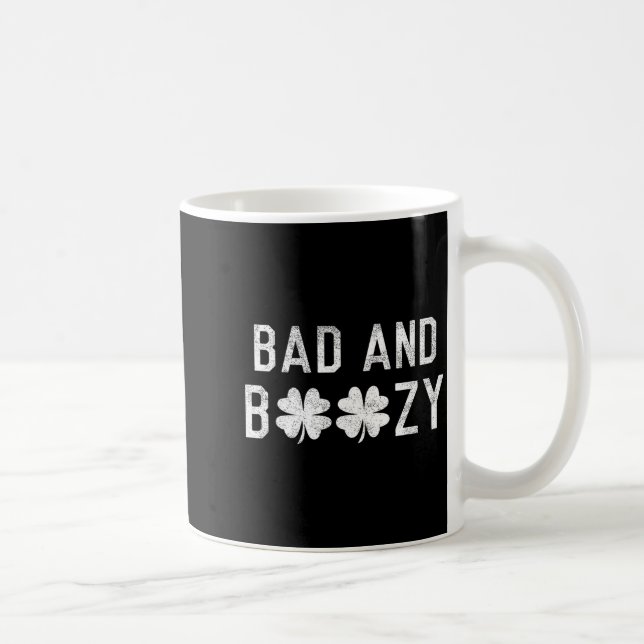 Caneca De Café Bad And Boozy St Patricks Day Shamrock Green  (Direita)