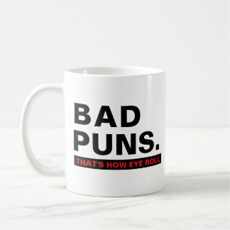 Caneca De Café Bad Puns Funny Joke Slogan Humor Mug