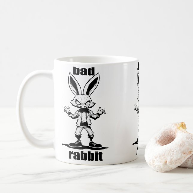 Caneca De Café bad rabbit - böser hase Cartoon Tasse (Com Donut)