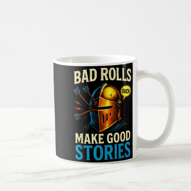 Caneca De Café Bad Rolls Make Good Stories - Rpg Gaming Fun  (Direita)