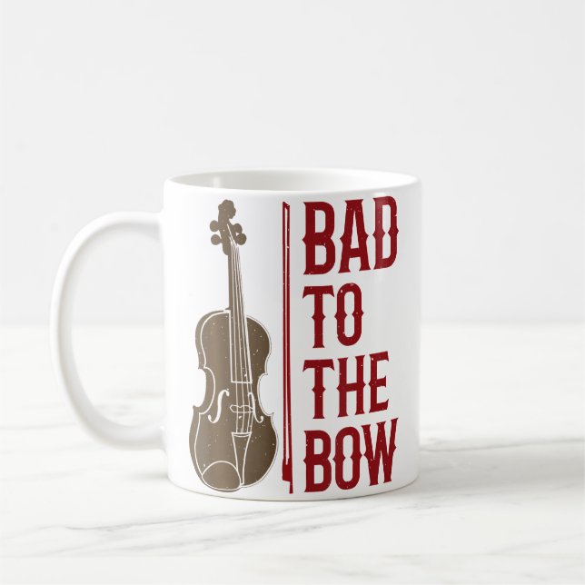 Caneca De Café Bad To The Bow Violin Player Violinist Orchestra M (Esquerda)