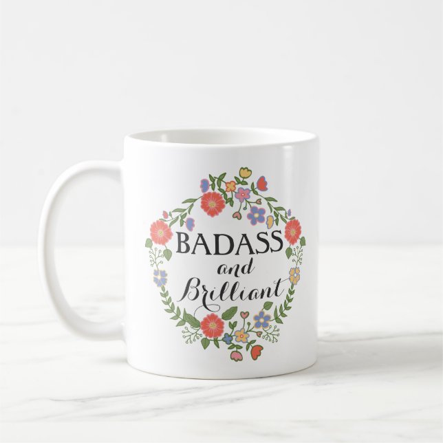 Caneca De Café Badass e humor engraçado brilhante do hipster (Esquerda)