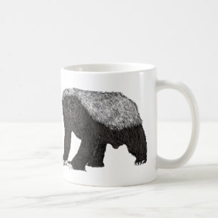 Caneca De Café Badass Honey Badger Aearless Attitude Animal Art