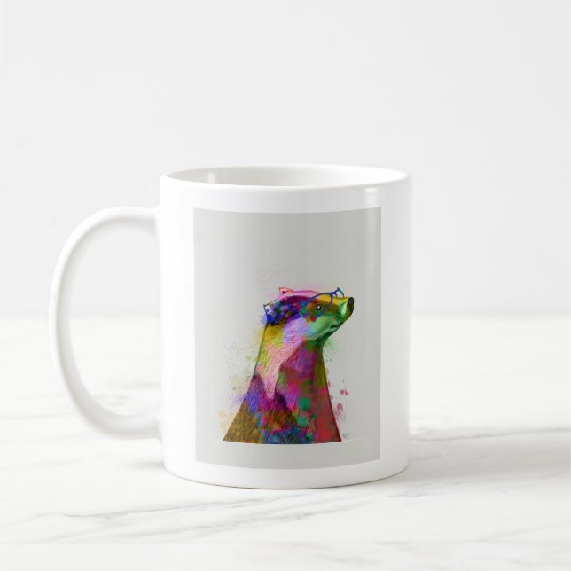 Caneca De Café Badger Rainbow Splash 2 (Esquerda)