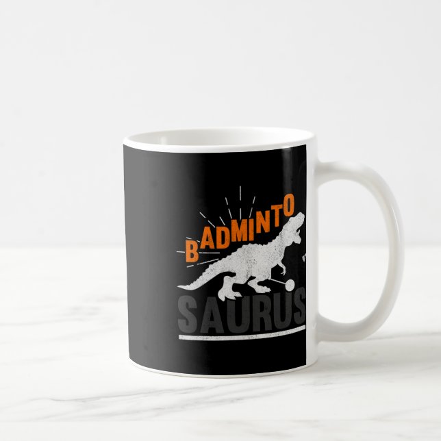 Caneca De Café Badminto Saurus Rex Birdie Shuttle Dinosaur Badmin (Direita)