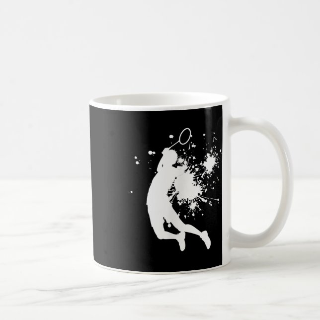 Caneca De Café Badminton Badminton Player Mens Squash Shuttle  (Direita)