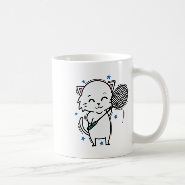 Caneca De Café Badminton Cat (Direita)