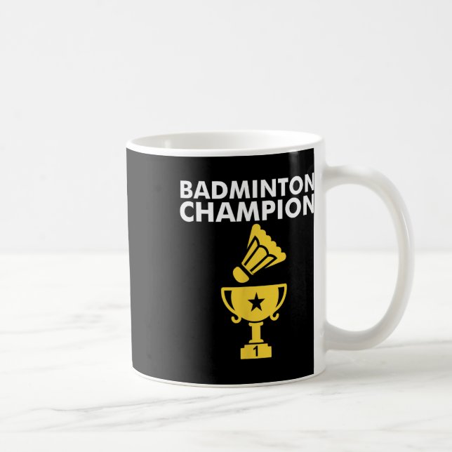 Caneca De Café Badminton Champion Birdie Roupa (Direita)