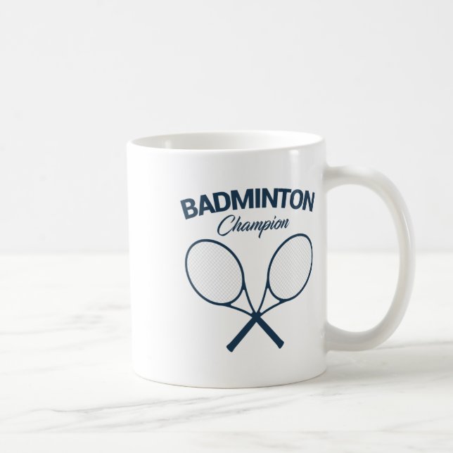 Caneca De Café Badminton Champion I Racket I Shuttle I Badminton (Direita)