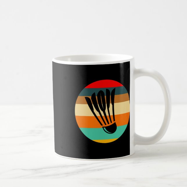 Caneca De Café Badminton do Shuttle Retro (Direita)