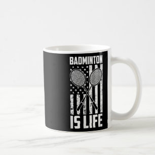 Caneca De Café Badminton É A Vida - Vintage U.A. Bandeira America