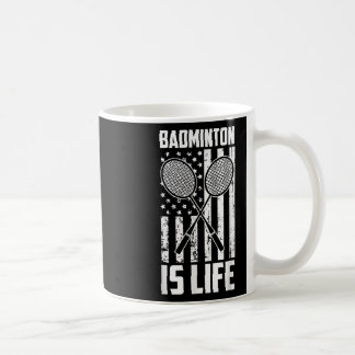 Caneca De Café Badminton É A Vida - Vintage U.A. Bandeira America