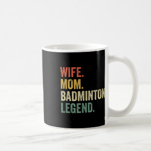 Caneca De Café Badminton Engraçado Esposa Mãe Legenda Vintage Mãe