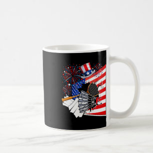 Caneca De Café Badminton Equipment Figurume American Flag 4th Of 