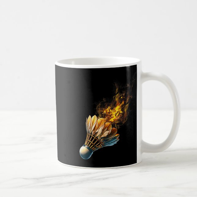Caneca De Café Badminton Flames Shuttle (Direita)