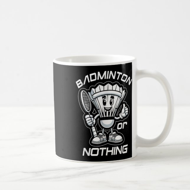 Caneca De Café Badminton Forever Cartoon Shuttle And Racket Graph (Direita)