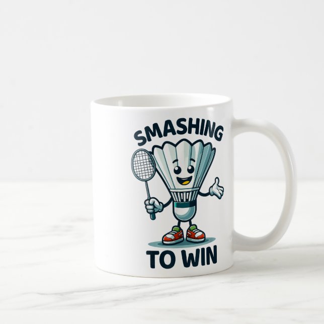 Caneca De Café Badminton Forever Cartoon Shuttle E Racket Graph (Direita)