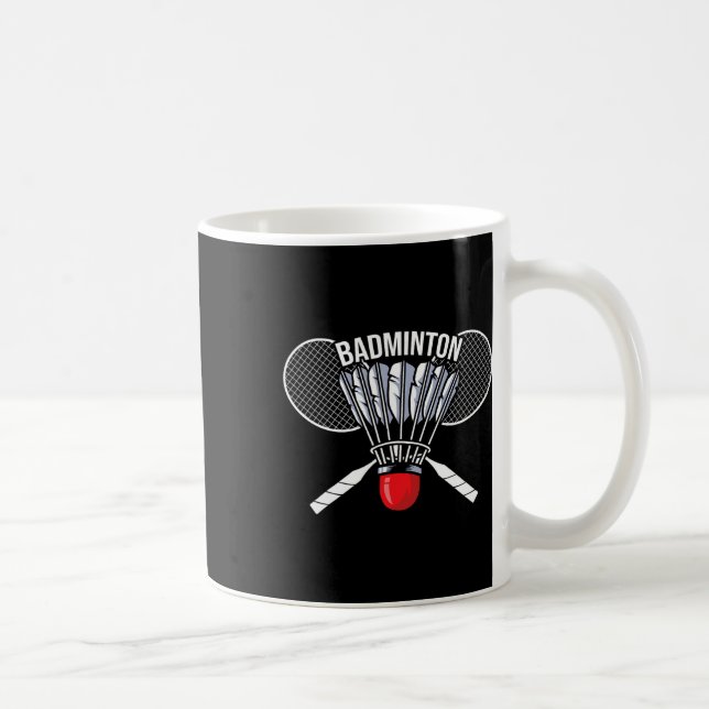 Caneca De Café Badminton Graphic Badminton Player Shuttle Sports (Direita)