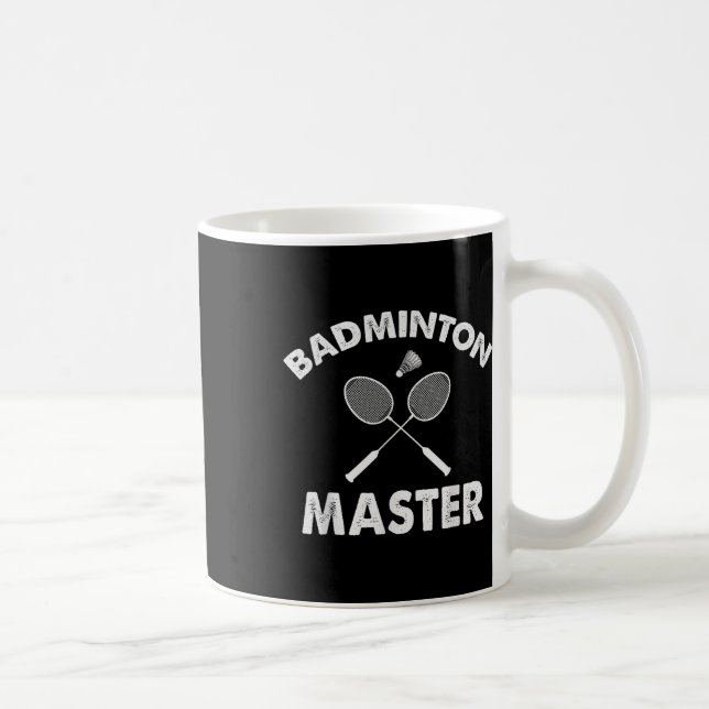 Caneca De Café Badminton Master Funny Badminton Player Shuttle Ra (Direita)