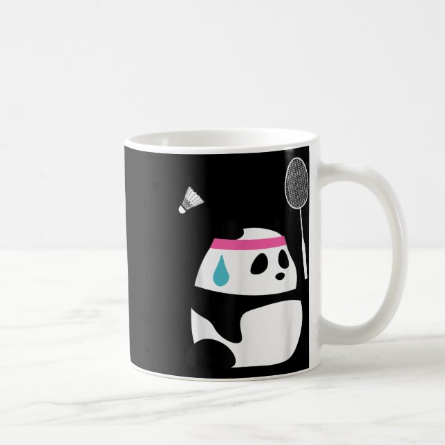 Caneca De Café Badminton Panda Escavado - Engraçado Shuttle Ani (Direita)