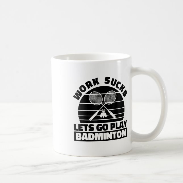Caneca De Café Badminton Player Racket - Tribunal da Equipe Racqu (Direita)