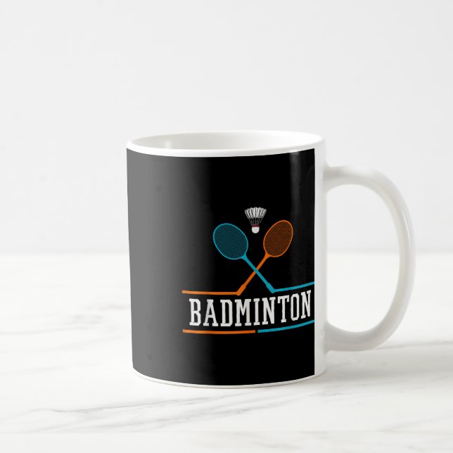 Caneca De Café Badminton Racket Shuttle Team Treinador Badminton  (Direita)