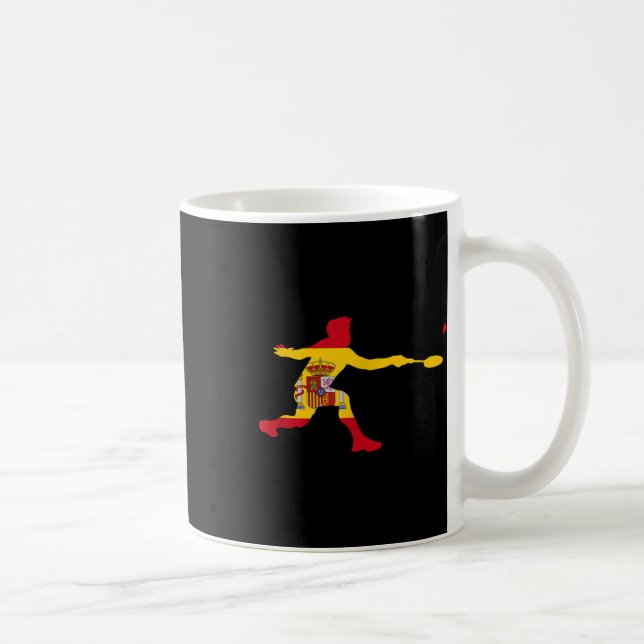 Caneca De Café Badminton Spanish Flag Racquet Shuttle Men Player  (Direita)