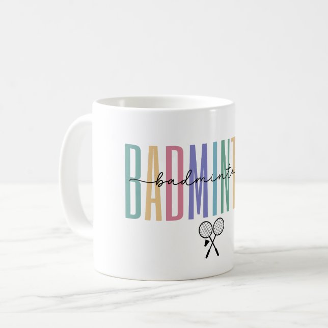 Caneca De Café Badminton Sporty & Na moda (Frente Esquerda)