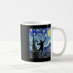Caneca De Café Badminton Starry Night Badminton Player