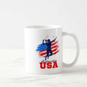 Caneca De Café Badminton United USA Support Team American Flag Sp