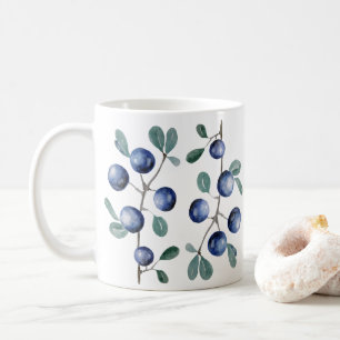 Caneca De Café Bagas da ameixoeira-brava da aguarela