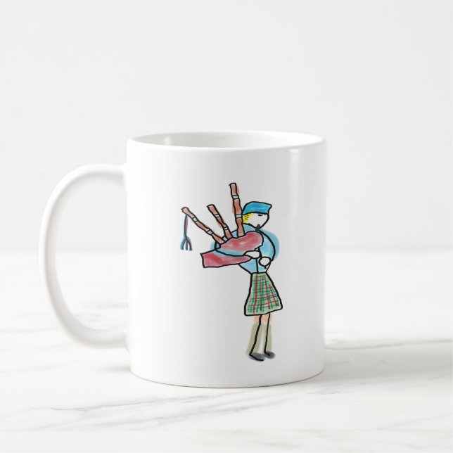 Caneca De Café Bagpipe Playing (Esquerda)