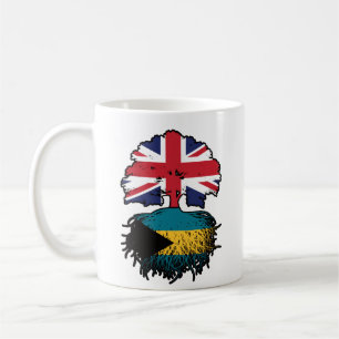 Caneca De Café Bahamas Bahamas British Tree Roots Flag no Reino U