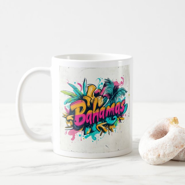 Caneca De Café Bahamas Grafite Vibes: Island Street Art Ed (Com Donut)