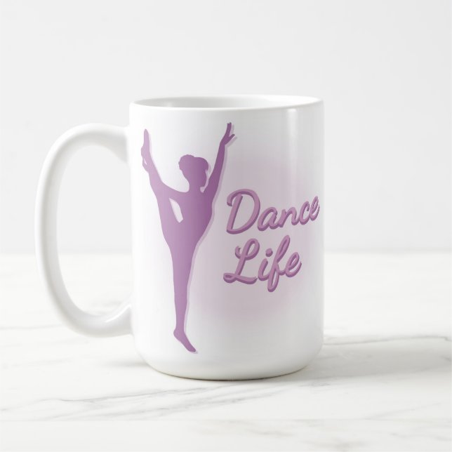 Caneca De Café Bailarina da vida da dança - roxo - (Esquerda)