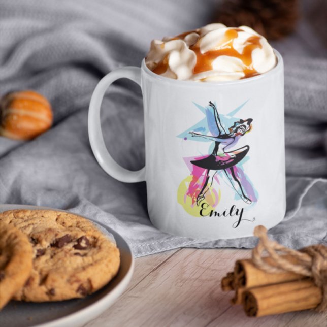Caneca De Café Bailarina Dançarina Aquarela (Criador carregado)