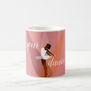 Caneca De Café Bailarina Negra, bailarina de ballet rosa preto