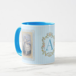 Caneca de Café Bailarina Vintage em Azul Aqua Suav