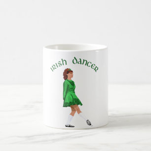 Caneca De Café Bailarino Irlandês de Sapato Macio em Verde