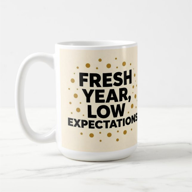 Caneca De Café Baixas expectativas para o ano novo  (Esquerda)