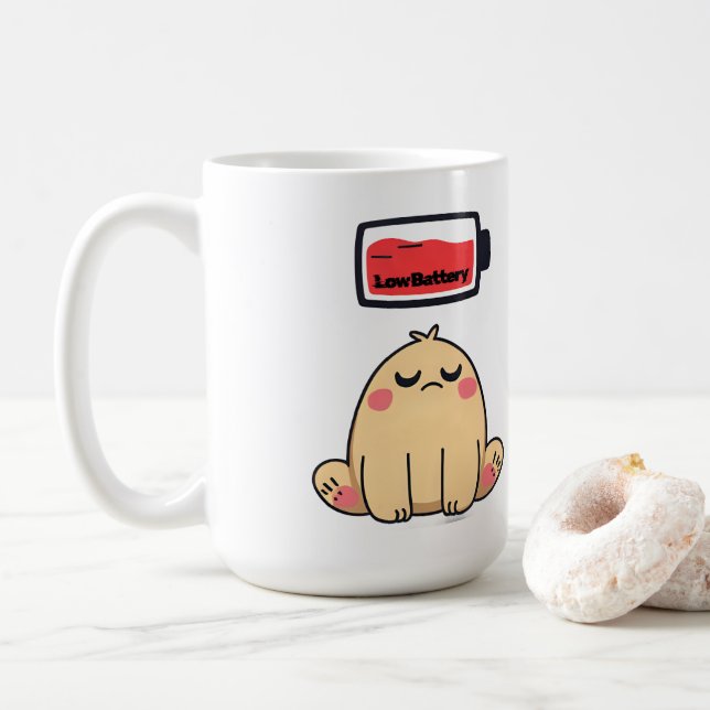 Caneca De Café Baixo humor de bateria - Engraçado! (Com Donut)