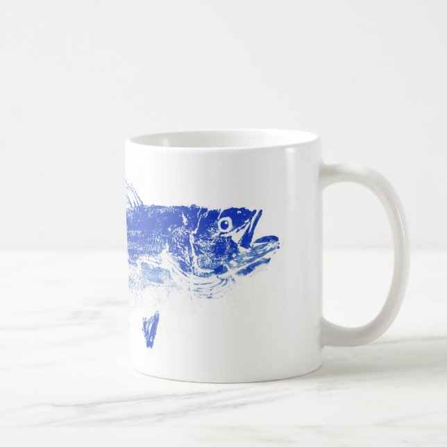 Caneca De Café baixo listrado azul (Direita)