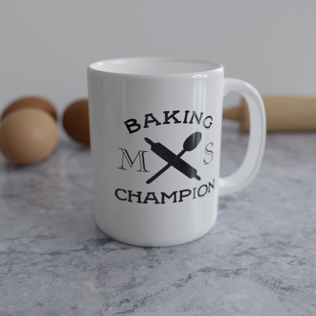 Caneca De Café Baking Champion Kitchen Ferramentas Café Mug (Perfect mug for the Baking Champion! Just add their initials)