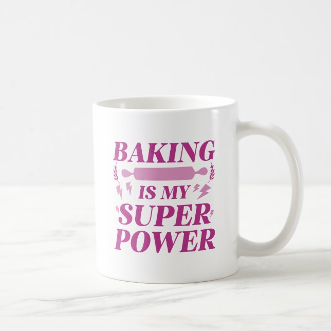 Caneca De Café Baking É Minha Superpotência (Direita)