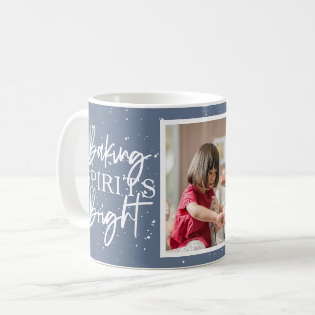 Caneca De Café Baking Spirs - Foto de Feriado Azul Brilhante (Frente Esquerda)