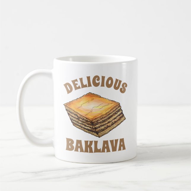 Caneca De Café Baklava Sweet Filo Honey Dessert Paery Comida greg (Esquerda)