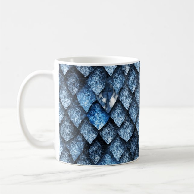 Caneca De Café Balanças de dragões/gemas azuis (Esquerda)